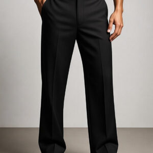 Men's Black Wide Leg Dress Pants