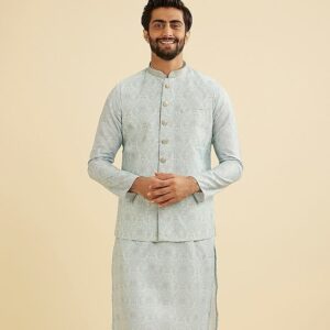 Light Blue Self-Design Jodhpuri