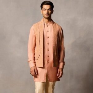 Peach Textured Jodhpuri