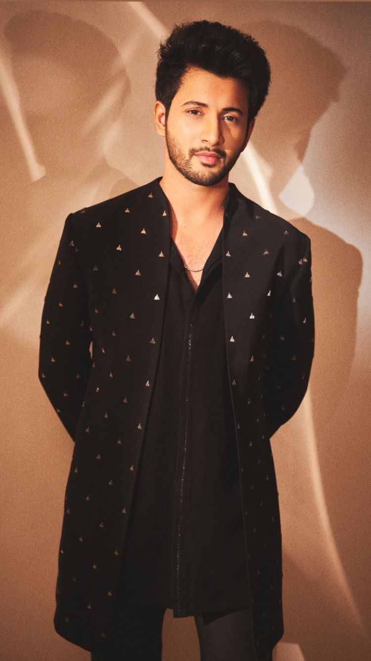 Black Indo-Western Long Jacket with Inner Kurta Set