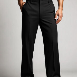 Men's Black Wide Leg Dress Pants