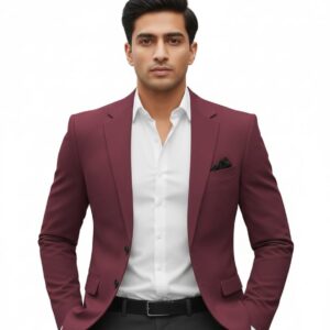 Men's Maroon Slim Fit Blazer
